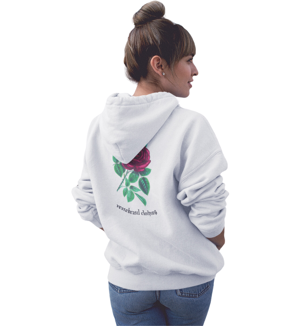 Moletom Ziper Fem Rosa Branco1